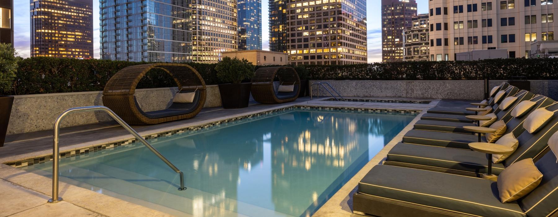 a pool in a city