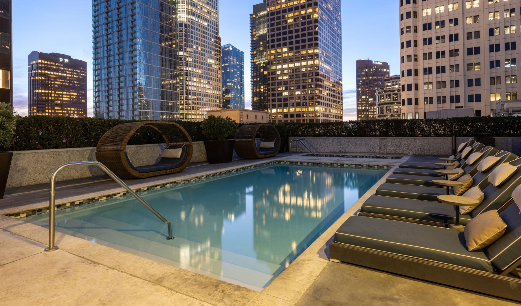 a pool in a city